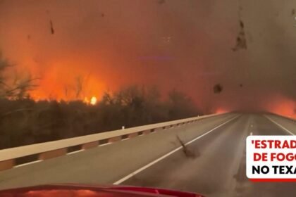 video:-bombeiros-dirigem-em-meio-a-‘estrada-de-fogo’-no-texas