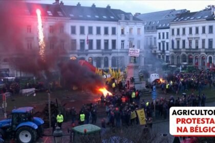 video:-tratores,-pneus-queimados-e-‘chuva-de-ovos’:-agricultores-protestam-em-bruxelas