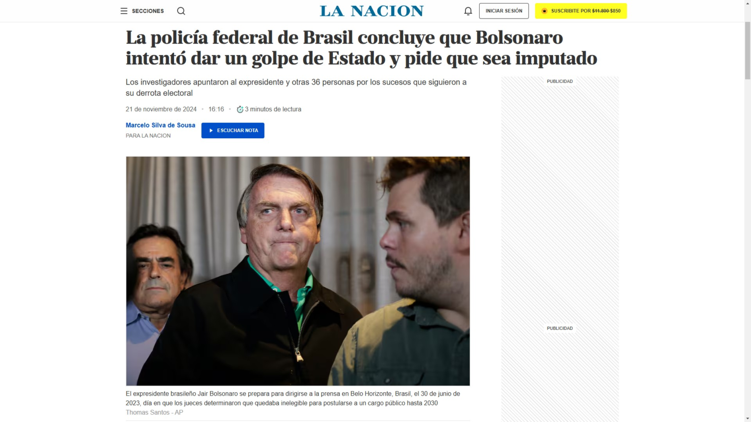 indiciamento-de-bolsonaro-repercute-na-imprensa-internacional